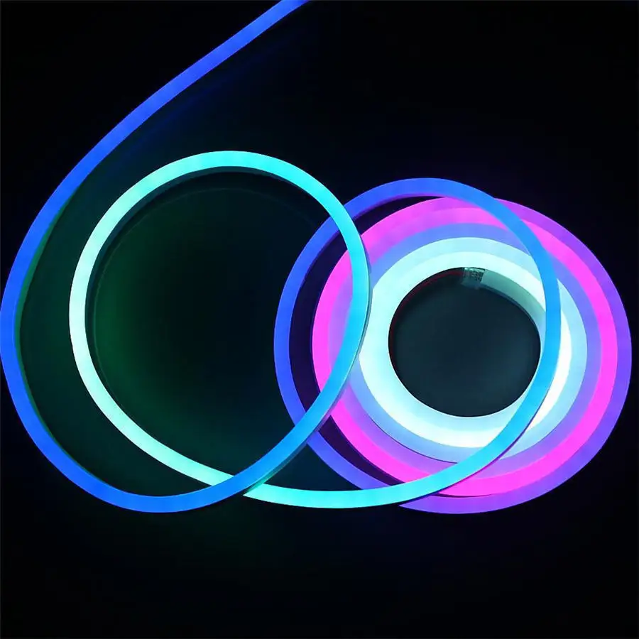 Muziek Neonlichtstrip Diy Hardloopkleur Bt Mobiele App Lichtstrip Buiten Waterdicht Flexibel Siliconen Licht Touw Buiten Ip67