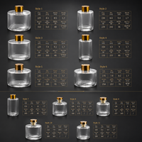 Bouteille d'aromathérapie ronde de luxe 50ml/100ml/150ml, bouteille diffuseur avec bâtonnets d'aromathérapie, boîte d'emballage personnalisée et logo