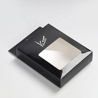 Boîte en carton noir sur mesure multi-tailles avec impression de logo en feuille d'argent, boîte cadeau avec fenêtre en PVC pour emballage cadeau