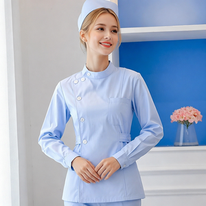 Tenue d'infirmière Nightingale, uniforme de travail à manches longues pour femme, vêtements de travail d'infirmière à manches courtes, grande taille, pour hôpital - Product Image 2