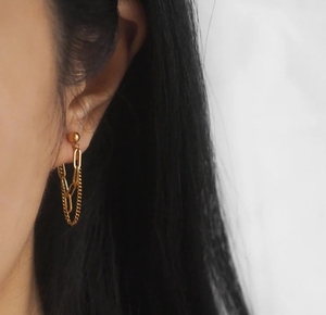 Boucles d'oreilles pendantes en acier inoxydable style bohème avec chaîne simple <span class=keywords><strong>Jules</strong></span> pour femme - Inspire Jewelry - Product Image 3
