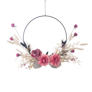 Guirlande de fleurs artificielles Qianyu, Dahlia rose, décoration murale, tissu tissé en plastique, CF01394 - Product Image 5