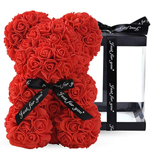 Ours en roses de 40 cm avec boîte, ours en fleurs artificielles en PE à faire soi-même, décoration pour la Saint-Valentin, cadeau pour petite amie, femme, fête des mères - Product Image 2