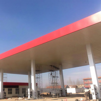 Estructura de Techo Metálica Prefabricada con Diseño Personalizado para Gasolinera, Cubierta para Gasolinera
