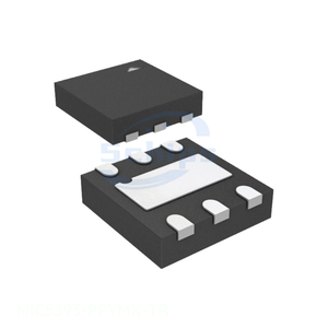 ไอซีควบคุมแรงดันไฟฟ้าแบบเชิงเส้น 3V/3V 6 XTDFN ชิ้นส่วนอิเล็กทรอนิกส์สำหรับการจัดการพลังงาน (PMIC) 6 XFDFN แบบมีพื้นผิวเปิด ตัวแทนจำหน่ายอย่างเป็นทางการ MIC5393-PPY - Product Image 1