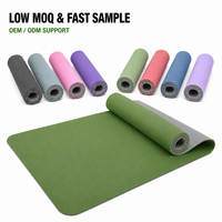 Tapis de méditation rectangulaire en TPE avec sangle élastique personnalisée ODM, facile à ranger, pour débutants, pratique à domicile, fournisseur en gros
