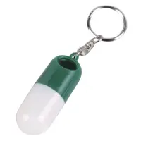 Promotion Pill Box With Keychain, Capsule Shape Plastic Pill Box