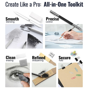 Tùy Chỉnh 106Pcs Vẽ Chuyên Nghiệp Phác Thảo Bút Chì Thiết Lập Bằng Gỗ Than Bút Chì Phác Thảo Thiết Lập Với Màu Nước Phác Thảo Cuốn Sách - Product Image 3