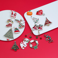 Broche en métal effet goutte d'eau, motif Bonhomme de neige de Noël INS, pour vêtements, accessoires, cadeau promotionnel, décoration de Noël, modèle