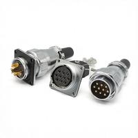 Connecteur circulaire P20F à 2, 3, 4, 5, 6, 7, 8, 9, 10, 12 broches - Prise mâle 3/8 pouces pour câble, connecteur de tuyau métallique 3/8 pouces, prise aviation à montage sur panneau