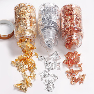 Vente chaude <span class=keywords><strong>Ongles</strong></span> Argent Feuille D'or Flocons pour La Fabrication De Bijoux En Résine Feuille D'or Flocons Feuille Métallique pour <span class=keywords><strong>Ongles</strong></span> Peinture Artisanat Slime - Product Image 5