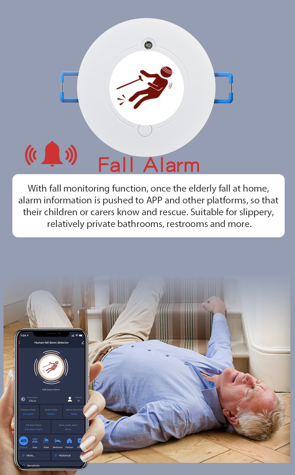 RSH Tuya WiFi motion PIR 110V -240V light luminosity sensor radar human presence detector