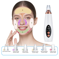 Appareil de nettoyage des pores du visage rechargeable à 6 têtes d'aspiration, outil de nettoyage en profondeur des pores, aspirateur de points noirs, machine d'élimination des comédons