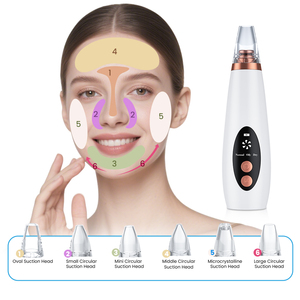 6 đầu hút có thể sạc lại trên khuôn mặt lỗ chân lông công cụ làm sạch sâu mụn chân không loại bỏ mụn đầu đen máy - Product Image 3