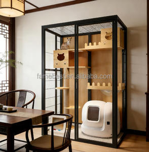 Jaula de Cristal Premium para Gatos, Estilo Villa, Transpirable, Tipo Vitrina, para el Hogar y Tiendas de Mascotas - Product Image 1