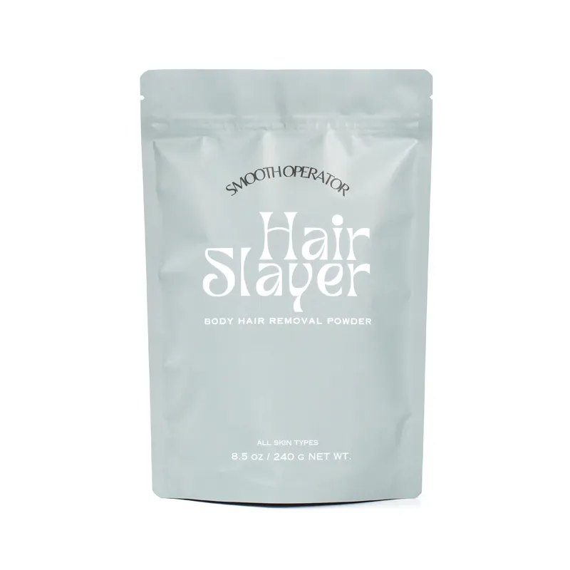 थोक कस्टम डिज़ाइन मुद्रित हाई बैरियर मैट मायलर स्टैंड अप जिपर पाउच मेकअप हेयर रिमूवल क्रीम पैकेजिंग प्लास्टिक बैग