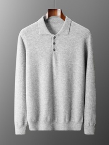 Automne hiver hommes affaires décontracté laine tricots nouveau première ligne vêtement pour <span class=keywords><strong>polo</strong></span> solide foncé usine cheveux col pull - Product Image 6