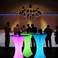Nouveau 16 changement de couleur led barre lumineuse table et chaise meubles de fête rechargeable led mobilier lumineux