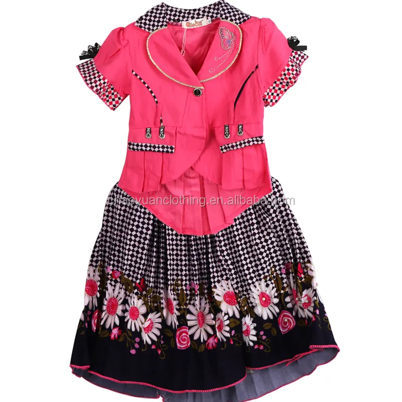 2021 özelleştirilmiş boyutu yaz pilili tasarım bebek kız giyim moda rahat çocuk giyim elbiseler setleri afrika elbise yüksek kalite