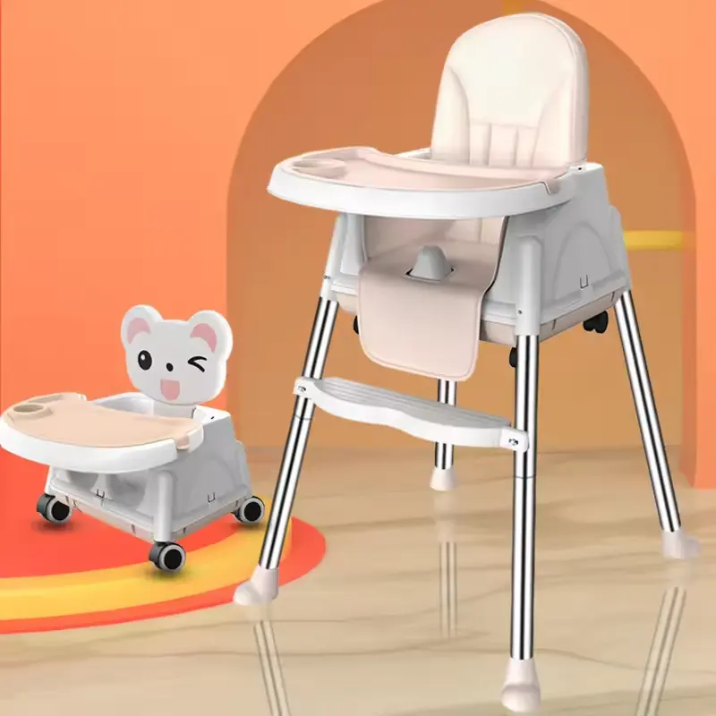 Sillas Para Bebe 3 In 1 koltuk çocuk bebek kemer emniyet besleme çocuklar hignchair yemek taşınabilir bebek tepsi ile yüksek sandalyeler plastik