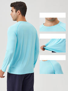 Camiseta Deportiva de Manga Larga para Hombre, Protección Solar UPF50+, Personalizable, Diseño Sólido, Transpirable, Ideal para Correr y Hacer Ejercicio al Aire Libre - Product Image 2