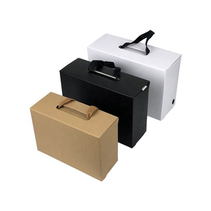 Kraft <b>Paper</b> Storage Boxes Rectangle With Handle Gift Craft Slotted Boxes - Product Image 2