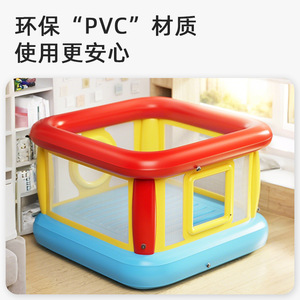 Inflatable <b>Trampoline</b> Large Square Type 18kg Load Capacity Indoor Outdoor Use Children 4-6 Years Old PVC Material - Product Image 2