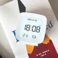 Réveil numérique multifonction LCD moderne Station météo Table de contrôle du son pour la température Humidité Bureau cadeau parfait