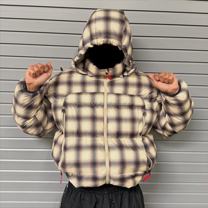 Veste <span class=keywords><strong>d</strong></span>'hiver pour homme en duvet matelassé rembourré en coton personnalisé à fermeture éclair à capuche vintage thermique - Product Image 1