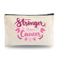 Pochettes en toile à fermeture éclair en ruban rose, cadeaux pour le Cancer du sein, soutien cosmétique du Cancer du sein, sacoches de maquillage pour femmes