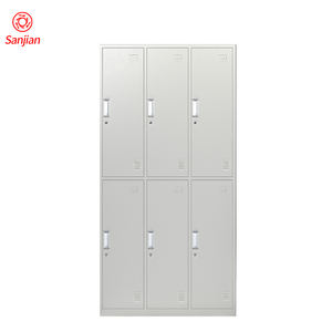 Armario de metal de estilo moderno para guardar ropa y zapatos, armario escolar de 6 puertas - Product Image 3