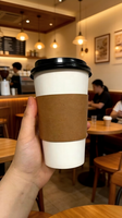 Gobelets jetables personnalisés 16oz 500ml à paroi simple pour café, jus et boissons aux fruits, en papier kraft multi-tailles pour impression en usine