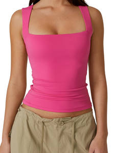 Venta al por mayor <span class=keywords><strong>de</strong></span> alta calidad, camisetas con mangas para mujer, camiseta con logotipo personalizado, Tops cortos lisos <span class=keywords><strong>de</strong></span> verano para mujer - Product Image 6