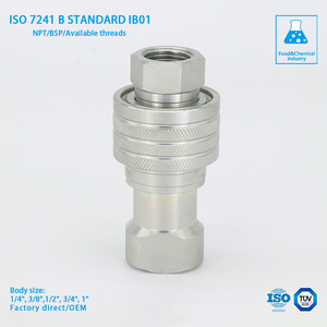 Livraison plus rapide, norme ISO7241-B, acier à haute teneur en carbone, sans fuite, raccord rapide <span class=keywords><strong>hydraulique</strong></span> BSP/NPT pour gaz naturel - Product Image 1