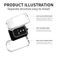 Étui de protection intégral en alliage de zinc et silicone pour clé de voiture Honda, anti-rayures et antichoc, coque de clé à 4 boutons
