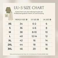 Ensemble Tunique en Lin pour Femme, Col Boutonné, Pantalon Large, Lin Viscose 300 GSM, Opaque, Respirant, Blanc, Ample, Été, Vacances, Tailles S-5X