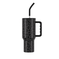 Gobelet isotherme personnalisé 40 oz à imprimé léopard avec poignée colorée, prix usine, supports vierges pour sublimation, en acier inoxydable, gobelet uni 40 oz