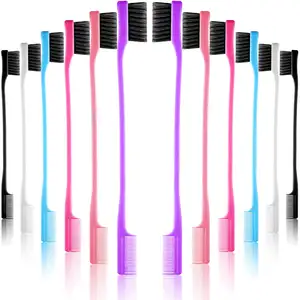 Cepillos de borde de pelo Control de borde de doble cara Cepillos de Peine de pelo Cepillo de cejas Paquete combinado de borde Peine suave Aseo - Product Image 1
