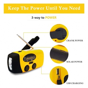 Radio météo portable NOAA 2000 mAh à manivelle solaire avec fonction Power Bank pour la prévention des crises - Marché allemand - Product Image 3