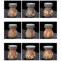 Diffuseur d'arômes en céramique pour bougies chauffe-plat, brûleur d'huiles essentielles, brûleur de cire fondue, diffuseur d'encens, lampe à parfum