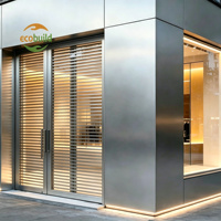 Revêtement mural extérieur et intérieur en ACP ACM brillant argenté 4 mm, matériau de bardage pour façades de bâtiments, panneau composite aluminium-plastique