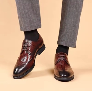 Chaussures habillées Oxford en cuir véritable pour hommes, à bout fermé, à enfiler, imperméables, intemporelles et légères - Product Image 2