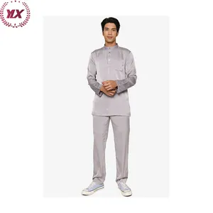 Abaya vestido islâmico para homens, pijama de botão para homens, om preto, impresso, árabe com design do jubba para conjuntos