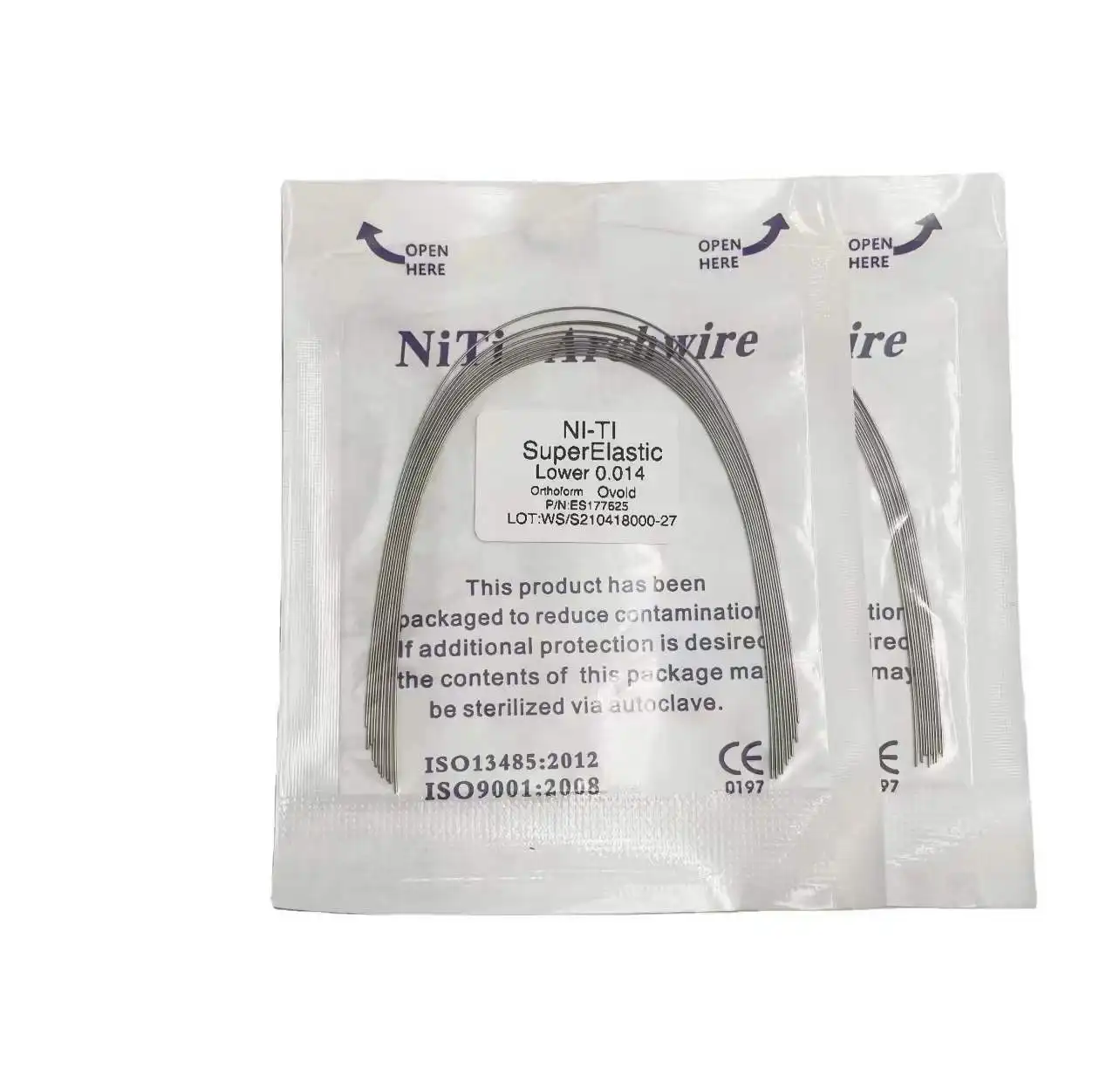 LYU06113-1NO Dental Orthodontische Super Elastische Niti Eivormig Arch Wire