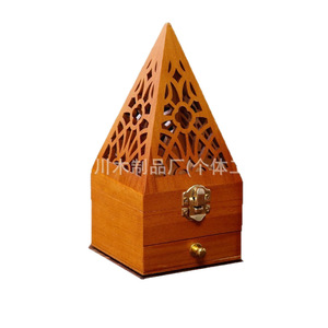 Solid Wood Aromatherapy Burner 11x11x10.5cm Hand Made Incense <b>Box</b> <b>Pine</b> Wood For Home Use - Product Image 1