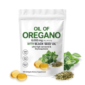 Huile d'origan avec huile de nigelle 6000 mg par portion 180 gélules molles Complément alimentaire Soutien immunitaire - Product Image 1