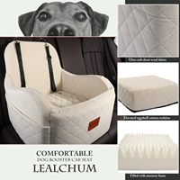 Siège d'auto pour chien en gros coussin surélevé en mousse à mémoire de forme de 6 pouces entièrement détachable lavable 2 laisses de sécurité à clipser lits pour animaux de compagnie