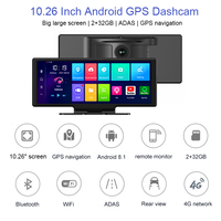 Junsun — caméra de tableau de bord de 10.26 pouces, Dashcam, caméra de voiture, 8.1 P FHD, DVR, double objectif, 4G, wi-fi, navigateur GPS, ADAS, DVR, Android 1080