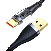 Kabel Charger USB C USAMS SJ572 Harga Lebih Murah PD 66W Pengisian Cepat Tipe C Kabel Data Transparan