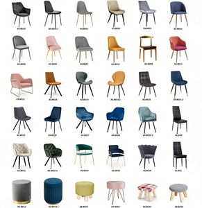 Silla de Cocina Moderna de Terciopelo, Silla de Comedor Tapizada con Reposabrazos, Respaldo Ergonómico, Patas de Metal para Sala de Estar, Comedor, Hotel - Product Image 2